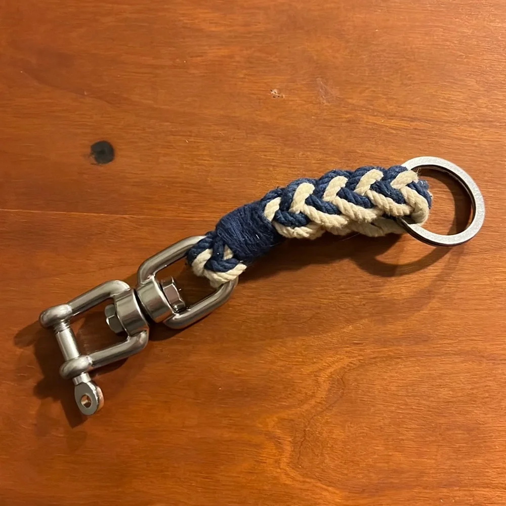 Polo Ralph Lauren Nautical Keychain Key FOB blue white